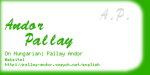 andor pallay business card